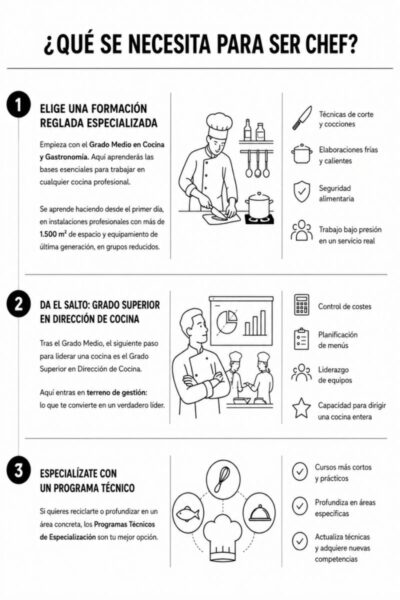 ¿Que estudios se necesitan para ser chef profesional?